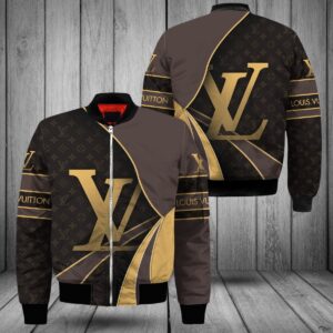 Limited LV Bomber Jacket Luxury Brand Unisex Gift PEAB11039
