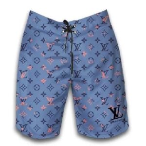 LV Blue Colorful  Brand Logo Premium Fashion Shorts For Men Hot 2024 PEAa400006
