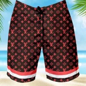 LV Red  Brand Logo Premium Fashion Shorts For Men Hot 2024 PEAa400007