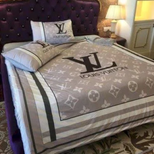 Best Louis Vuitton Grey and Stripes Bedding Set