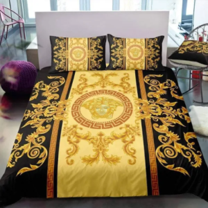 Best Versa.ce Gold Logo With Flame Bedding Set