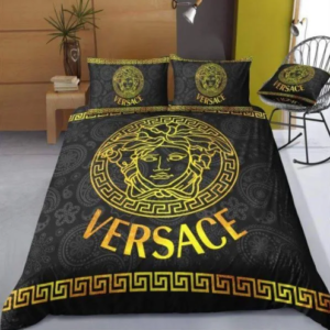 Best VS Golden Logo In Black Background Bedding Set