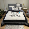 Best Versa.ce White And Navy With Ancient Frame  Bedding Set