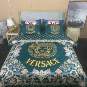 Versa.ce Floral In Green Background Most Comfortable Bedding Set