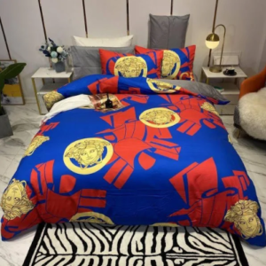 Versa.ce Blue And Red Bedding Set King Size