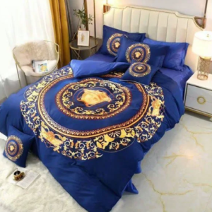 Versa.ce Royal Logo In Blue Background Bedding Set Queen