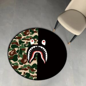 Supreme Bape Camou Round Rug Carpet Luxury Brand Fashion Home Decor LVT00460