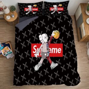 Supreme Kaws Black Luxury Brand Bedding Set LVT00038