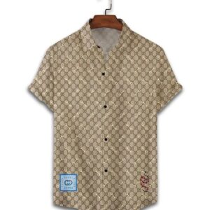 GC logo cream luxury brand fashion hawaii shirt for men PEA31257