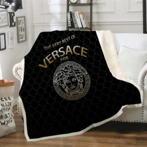 Versace Black The Best Fashion Luxury Brand Blanket Fleece Comfortable Blanket LVT00148