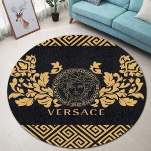 Versace Medusa Pattern Luxury Brand Round Rug Carpet Home Decor LVT00426