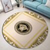 Versace Medusa Pattern Yellow Luxury Brand Fashion Round Rug Carpet Home Decor LVT00416