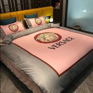 Versace Pinky Grey Luxury Brand Bedding Set LVT00046