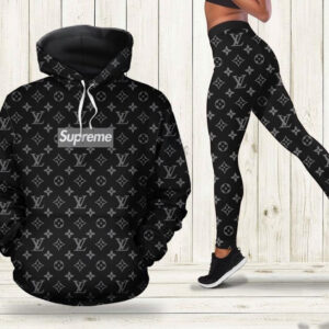 Louis Vuitton Luxury Brand 3D Hoodie and Leggings Set LV Gifts HN