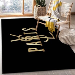 Yves Saint Laurent Paris Fashion Logo Limited Luxury Brand Rug Carpet Home Decor  LVT00353