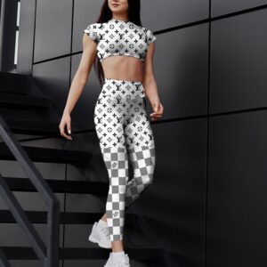 2025 Louis Vuitton Sportwear Combo Crop Top and Legging For Women - DN9200621