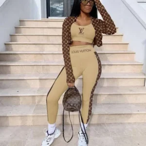 Chocolate Luxury Fashion LV Leggings (Legging Only)