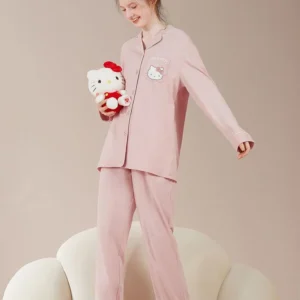 Sanrio Authorized Hello Kitty Print Cotton Pajama Set